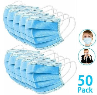 Health Face Mask - 3 Layer Protection ~ 50 pack! - Brace Warrior